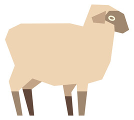 Baby sheep icon. Funny farm animal in polygonal style