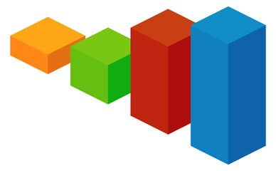 Fototapeta premium Isometric column chart. Color 3d diagram icon