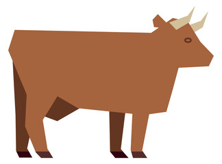Cattle icon. Horned bull symbol. Domestic animal