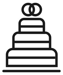 Wedding cake line icon. Party dessert symbol