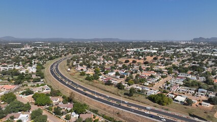 Fototapeta na wymiar Broadhurst area and road network, Gaborone, Botswana, Africa