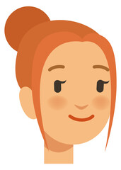 Red hair young woman portrait. Face avatar