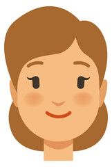 Brown hair girl avatar. Pretty young woman