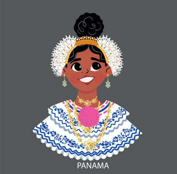 Mujer Paname&ntilde;a con Pollera