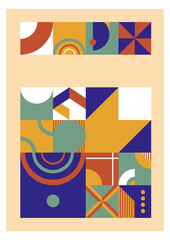 Decorative poster in bauhaus style. Geometric retro art