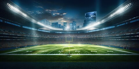 Fototapeta na wymiar AI Generated. AI Generative. American football rugby arena stadium competition tournament. Fit game sport inspirational vibe. Graphic Art