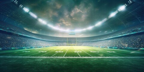 AI Generated. AI Generative. American football rugby arena stadium competition tournament. Fit game sport inspirational vibe. Graphic Art - obrazy, fototapety, plakaty