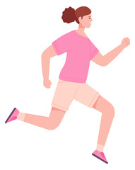 Fototapeta na wymiar Female runner athlete. Sport training character side view