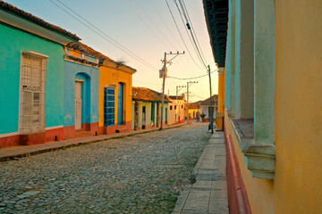 Trinidad street at sunset, Cuba