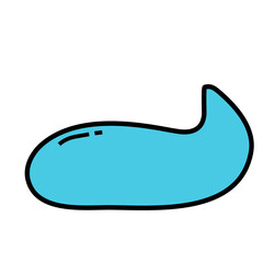 Simple flat toothpase curve blue