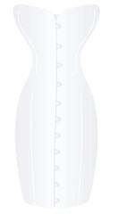 Fototapeta premium White corset dress. vector illustration
