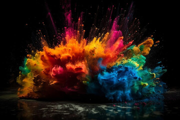 Obraz na płótnie Canvas Creative powder splash of color. Ai generated
