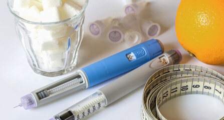  Insulin injection pen or insulin cartridge pen for diabetics.