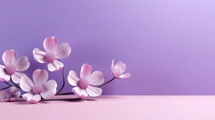 Flowers decoration background 3D. Generative AI