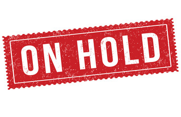 On hold grunge rubber stamp