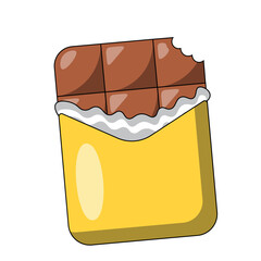 Chocolate bar in a wrapper in color