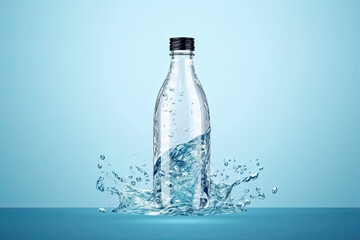 Water Bottle Mock-Up. Blank Label Generative AI