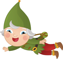 cartoon scene with colorful happy cheerful dwarf isolated illustration for children