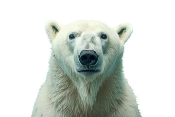 Obraz na płótnie Canvas a majestic Polar bear portrait, frontal view, Wildlife-themed, photorealistic illustrations in a PNG, cutout, and isolated. Generative AI