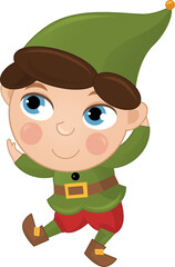 cartoon scene with colorful happy cheerful dwarf isolated illustration for children