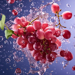 Fototapeta na wymiar grapes in water