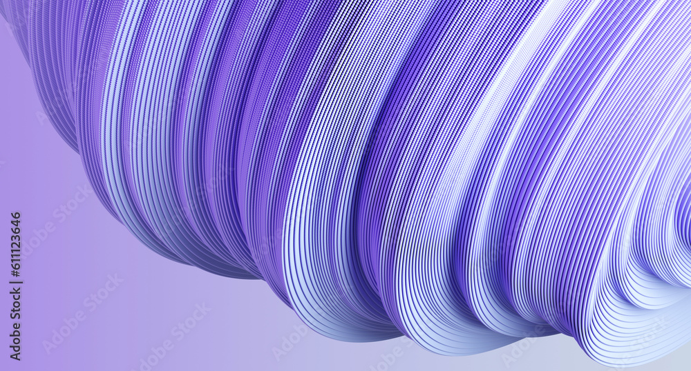 Poster abstract wavy shape background. 3d rendering.