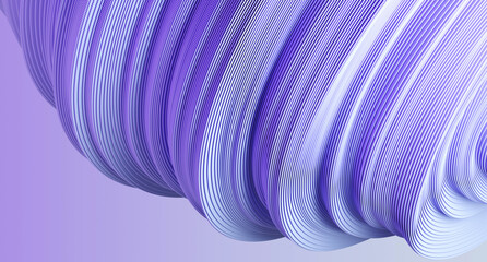 Abstract wavy shape background. 3d rendering. 