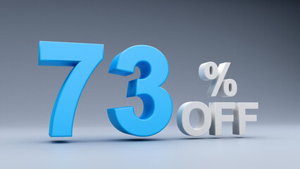 Percent Sale Text in 3D with White Background	