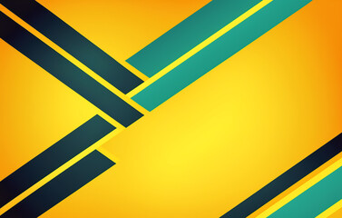 Abstract background with yellow and turquoise stripes. Generative AI.