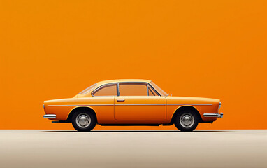 Minimalist Poster of Orange No Brand Car