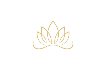lotus flower simple line art style logo