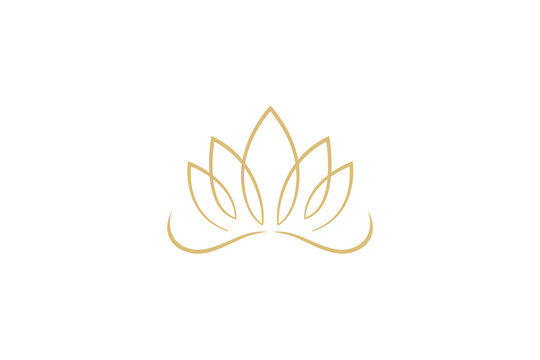 Lotus Flower Simple Line Art Style Logo