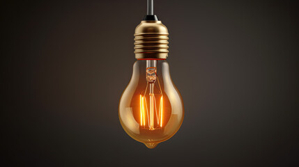 incandescent light bulb with tungsten filaments on old rustic concrete wall background. Save the energy Generative AI