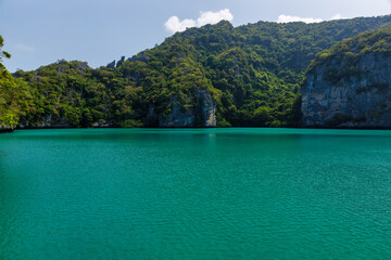 beautiful lagoon,tropical paradise,Angthong national marine park, koh Samui, Suratthani, Thailand.
