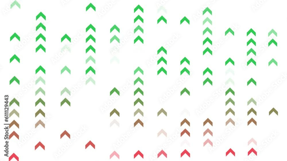 Poster red green up arrows loop animation on white background