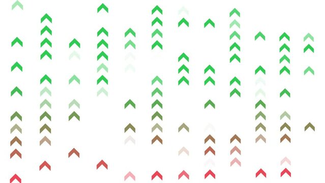 Red green up arrows loop animation on white background