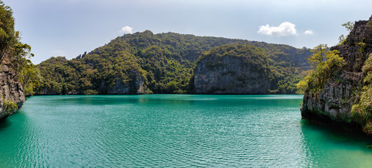 beautiful lagoon,tropical paradise,Angthong national marine park, koh Samui, Suratthani, Thailand.