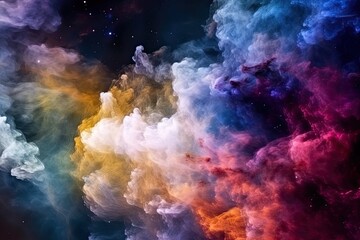 Fototapeta na wymiar Cosmic space and stars, color cosmic abstract background. Colorful space galaxy and cloud nebula, AI Generated