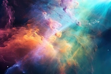 Obraz na płótnie Canvas abstract space background with stars and nebula. 3d rendering, Colorful space galaxy and cloud nebula, AI Generated