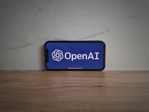 Konskie, Poland - June 08, 2023: OpenAI research laboratory logo displayed on mobile phone screen