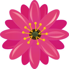 Cartoon scene with plant beautiful colorful flower isolated illustration for children