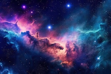 Clouds and stars in space