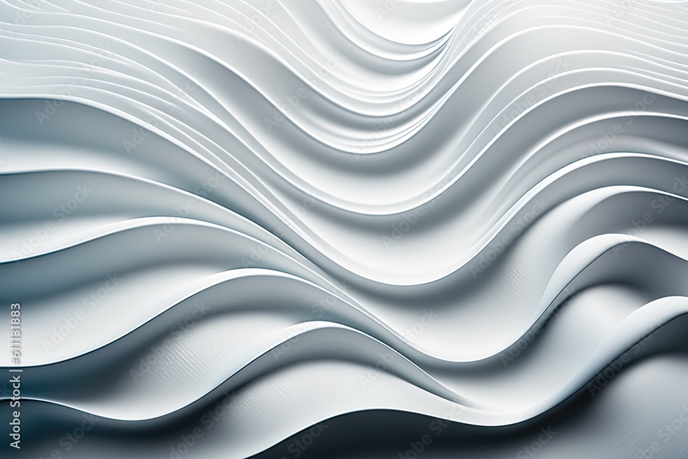 Poster background with white wave abstract or rippling water texture. generative ai
