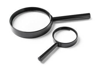 Magnifiers isolated on white background