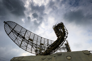 Radar aimed at the sky protects the airspace from military threats