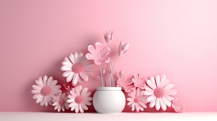 flowers on background 3D. Generative AI