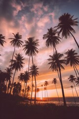 Fototapeta na wymiar Palm tropical background. Illustration AI Generative.