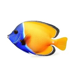 Red sea clown tang fish isolated on white. Illustration AI Generative.