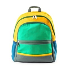 School backpack isolated. Illustration AI Generative.