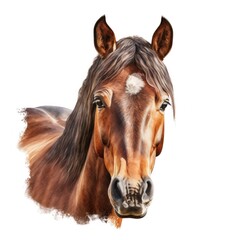 Obraz premium Horse portrait isolated. Illustration AI Generative.